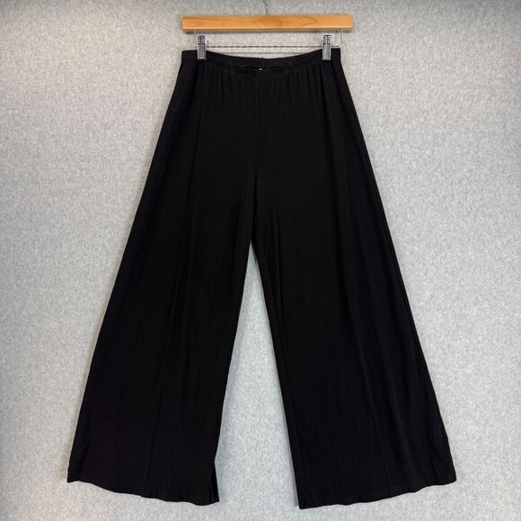 Heartstring Womens Size Medium‎ Black Wide Leg Pants Elastic Waist Soft Fabric - Picture 1 of 12